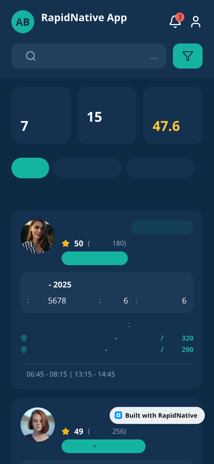 RapidNative App screen 5
