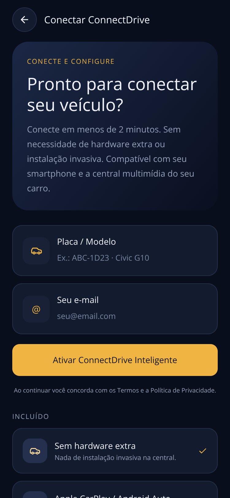 ConnectDrive screen 1