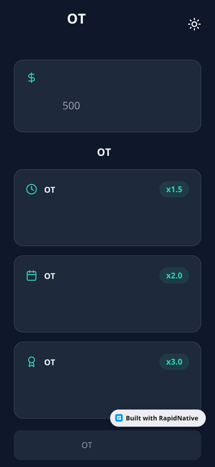 OT Calculator screen 1