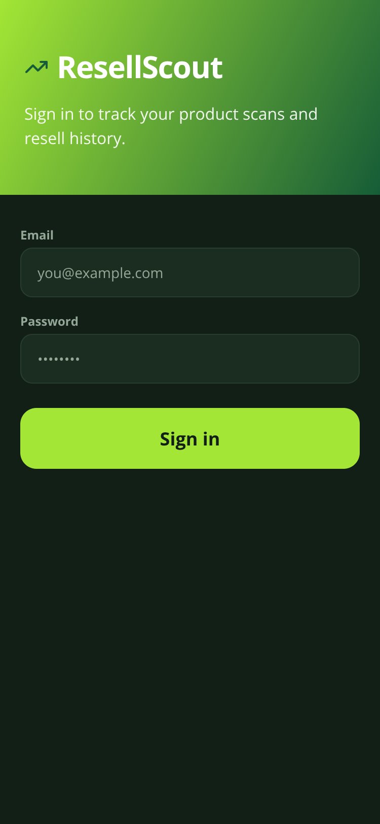 ResellScout screen 1