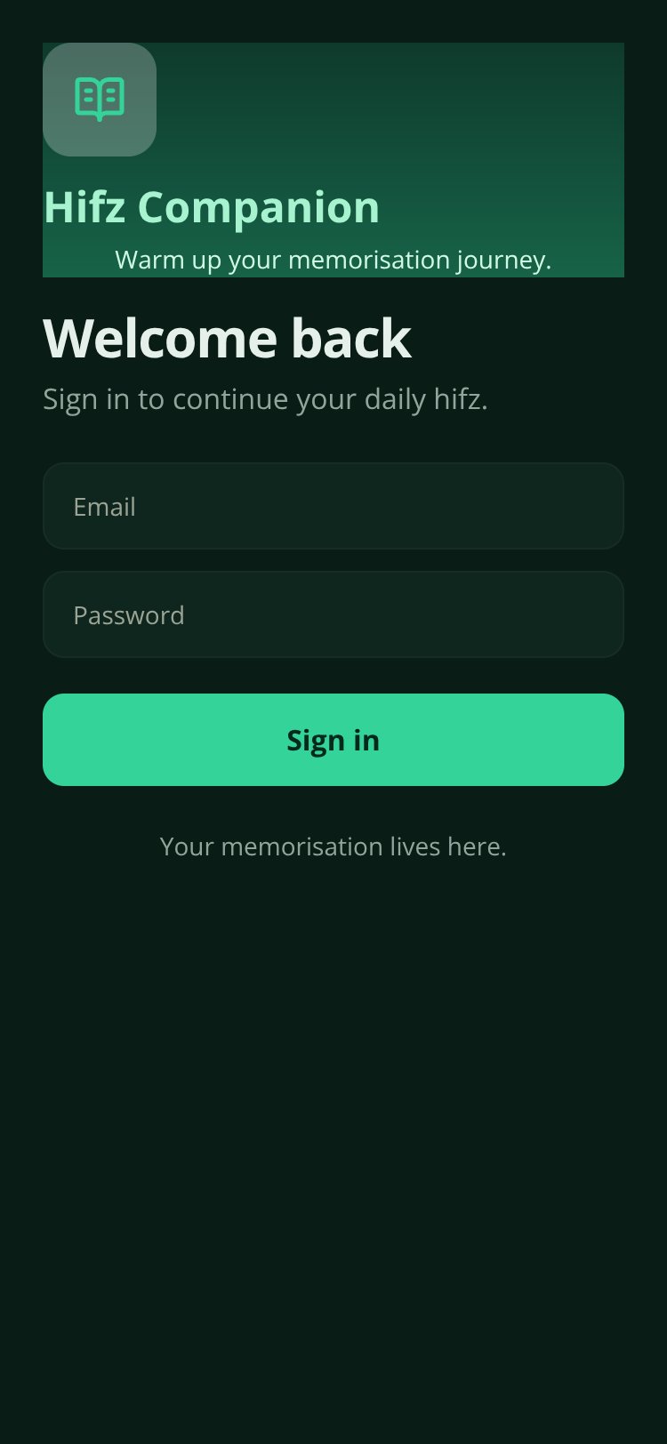Hifz Companion screen 1