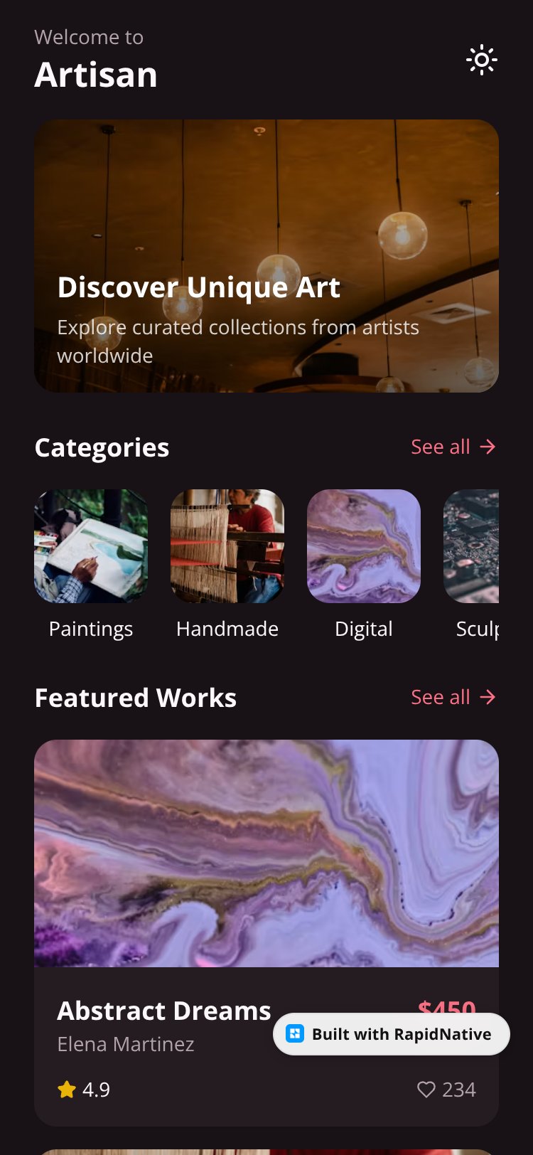 Mobile App screen 1