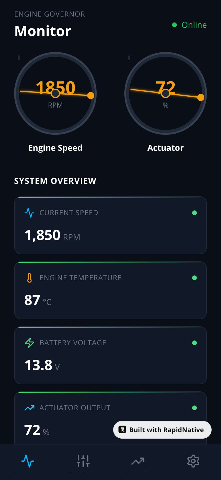 EngineHMI screen 1