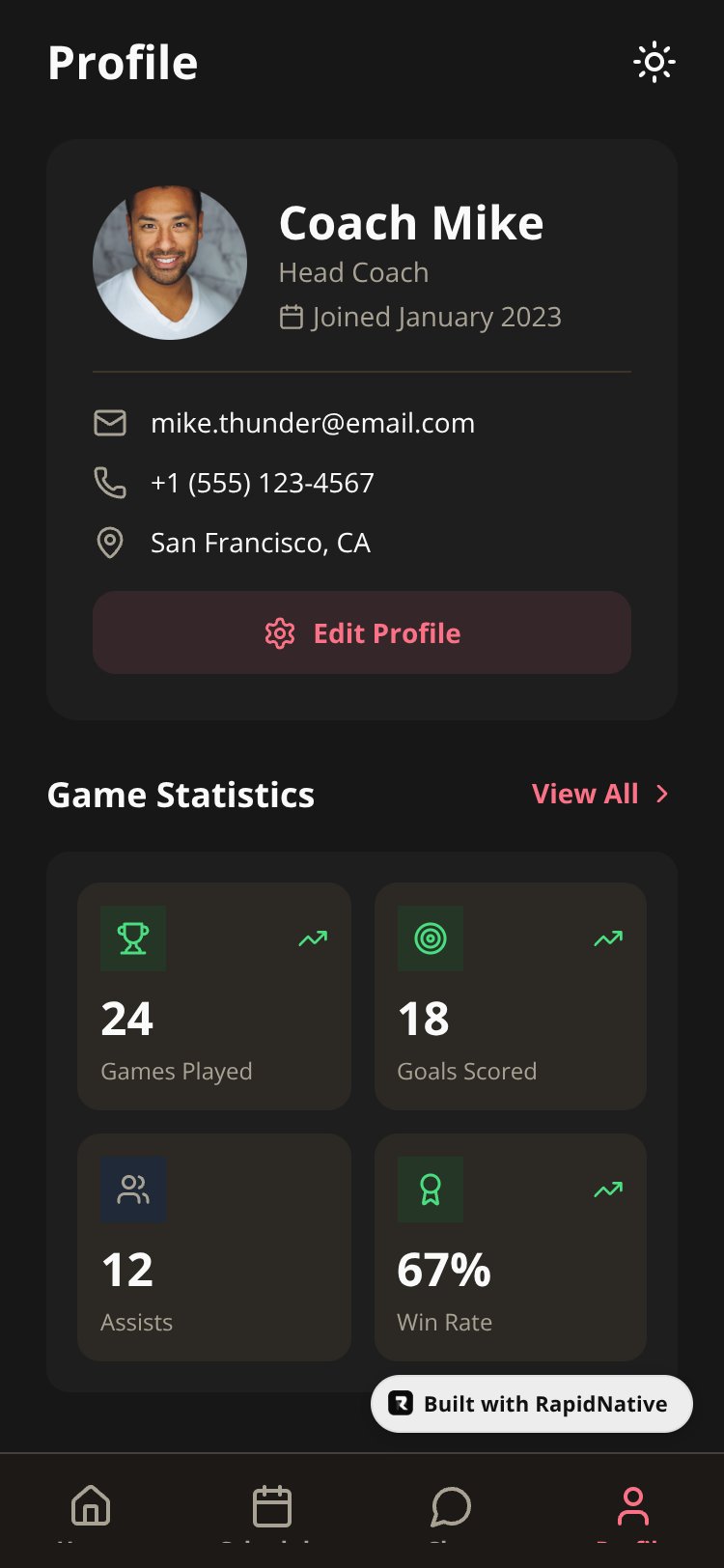 TeamHub screen 1