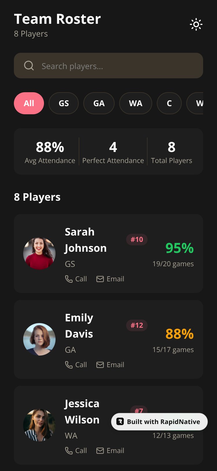 TeamHub screen 2