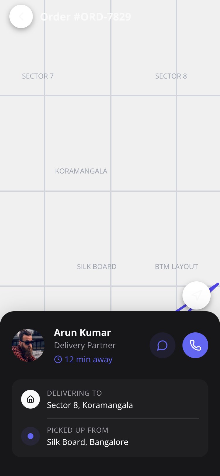 Delivery Tracker screen 1