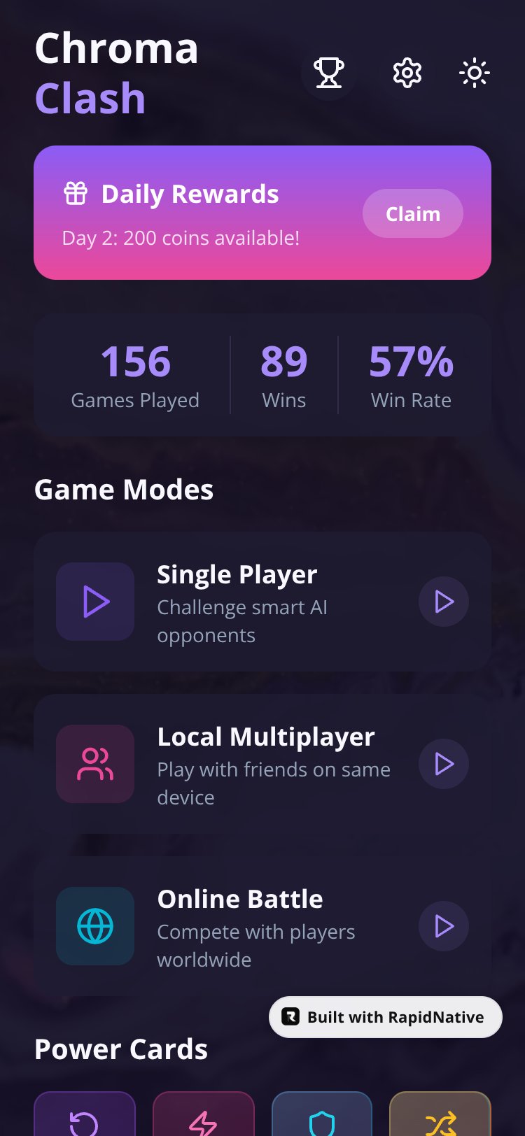 BrightApp screen 1