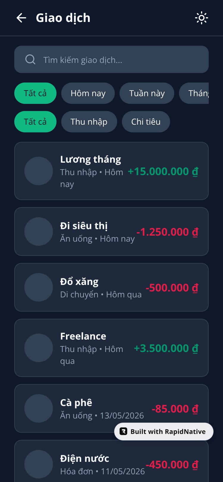 Quản Lý Tài Chính screen 1