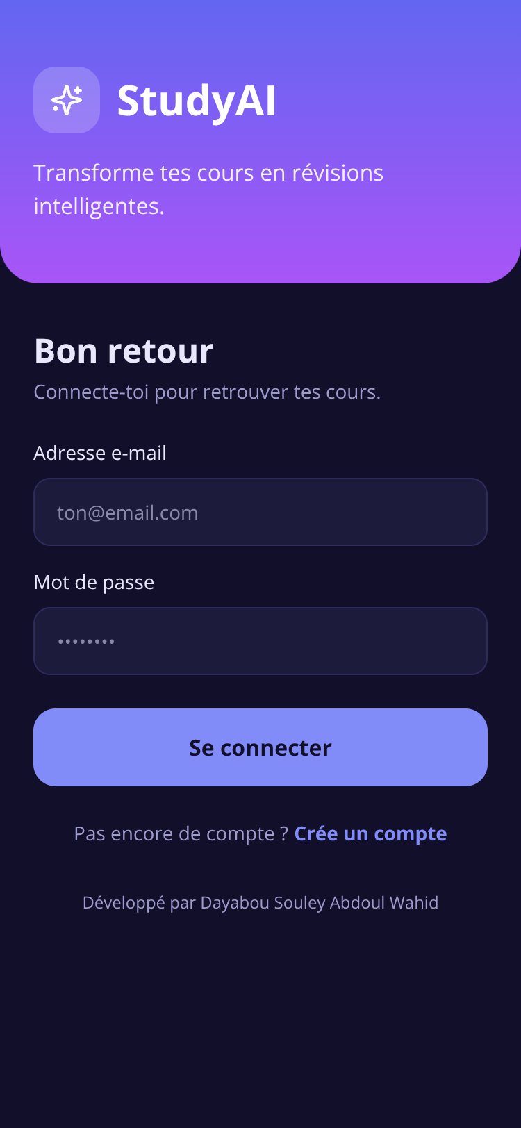 StudyAI screen 1