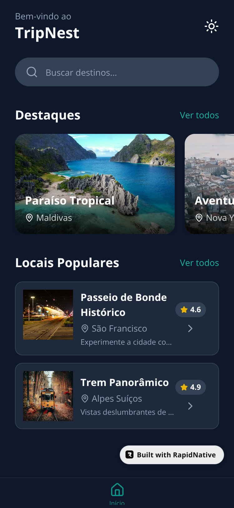 TripNest screen 1