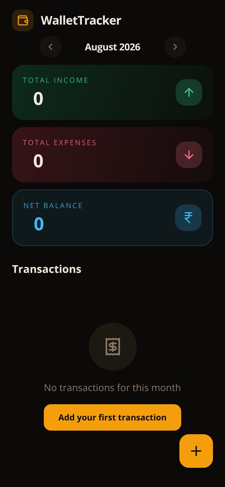WalletTracker screen 1