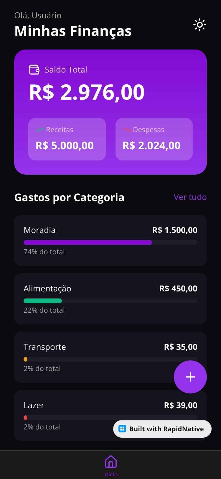 FinanceTracker screen 1