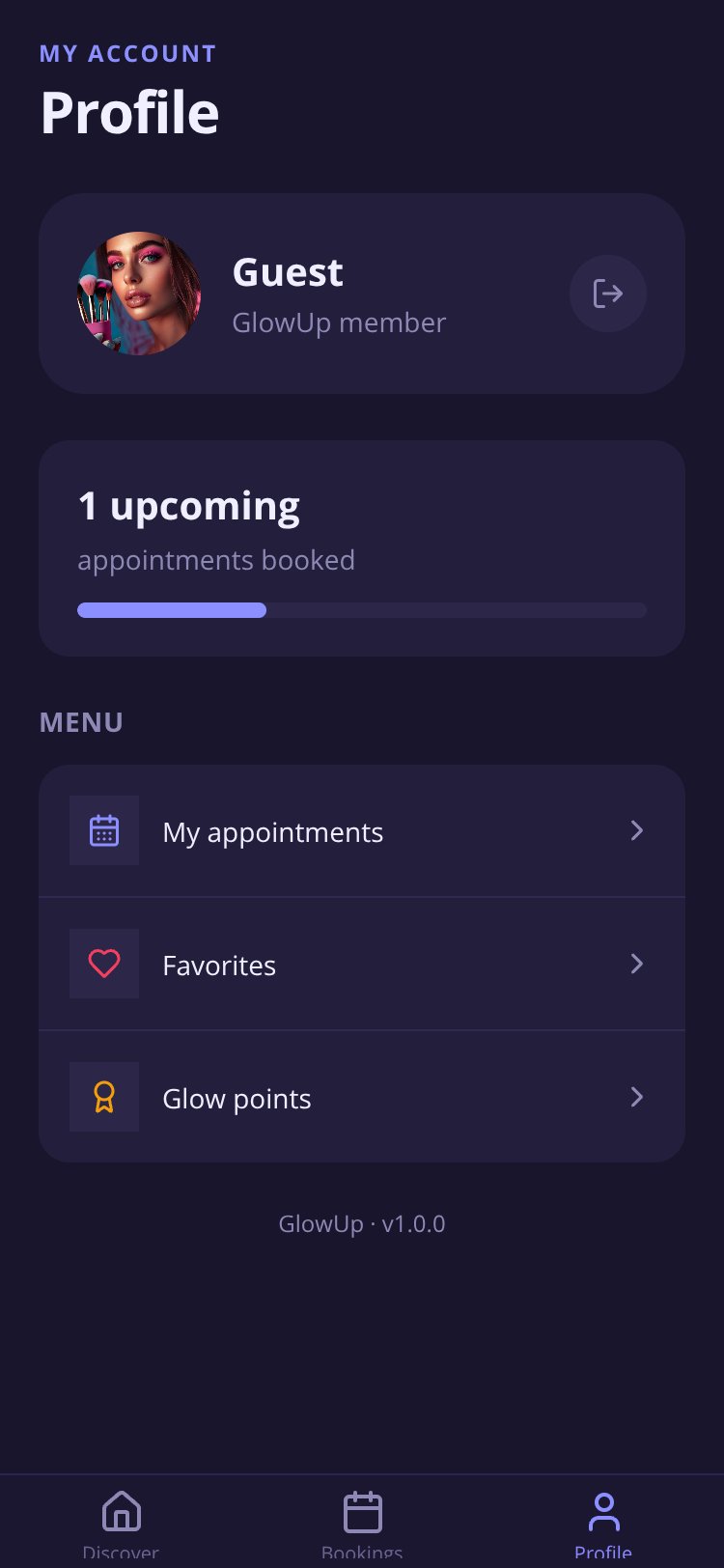 GlowUp screen 5