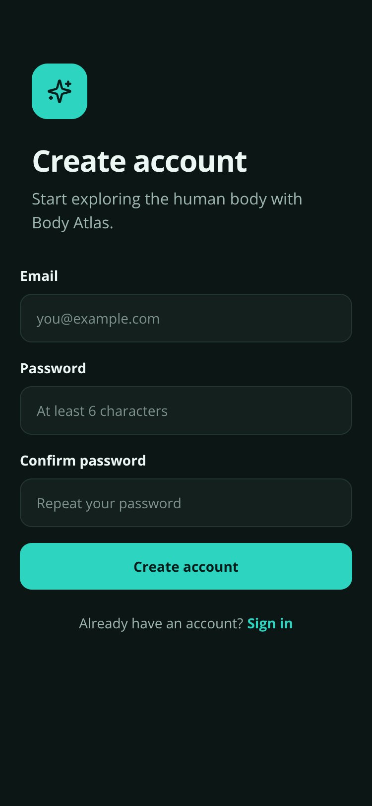 Body Atlas screen 1