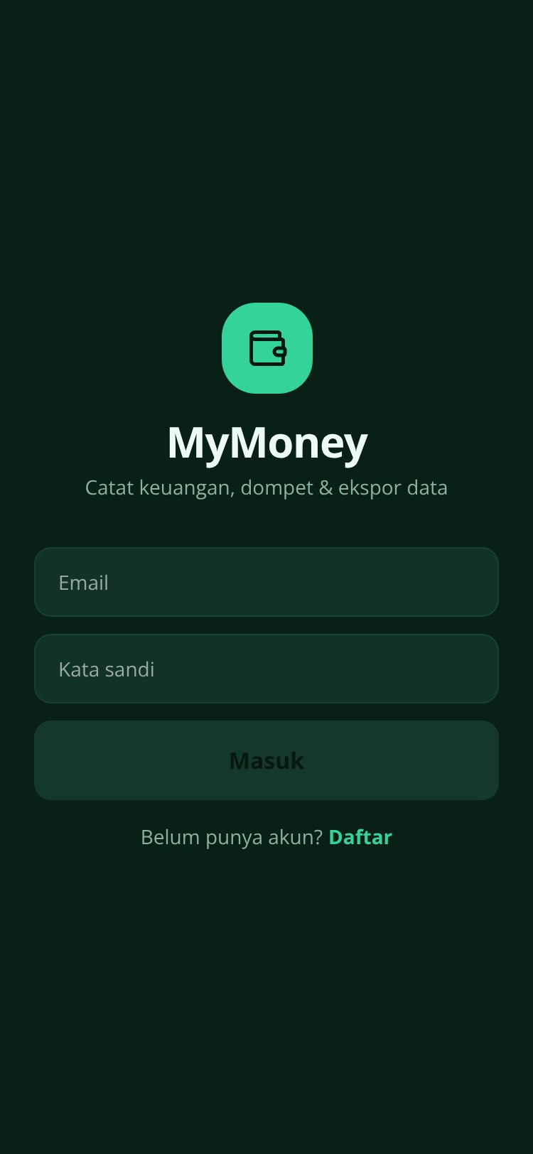 MyMoney screen 1