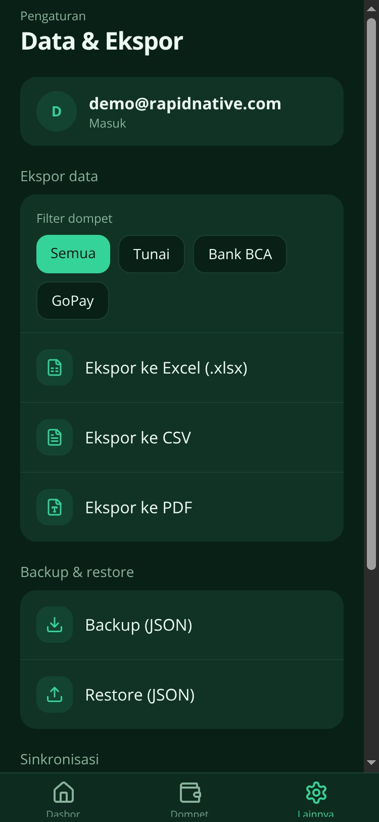 MyMoney screen 2