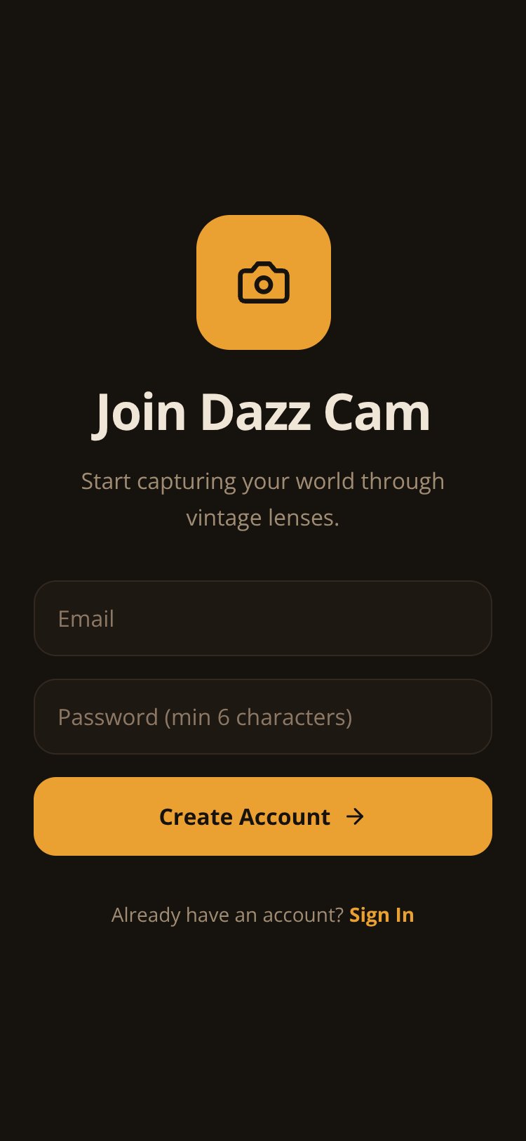 Dazz Cam screen 2