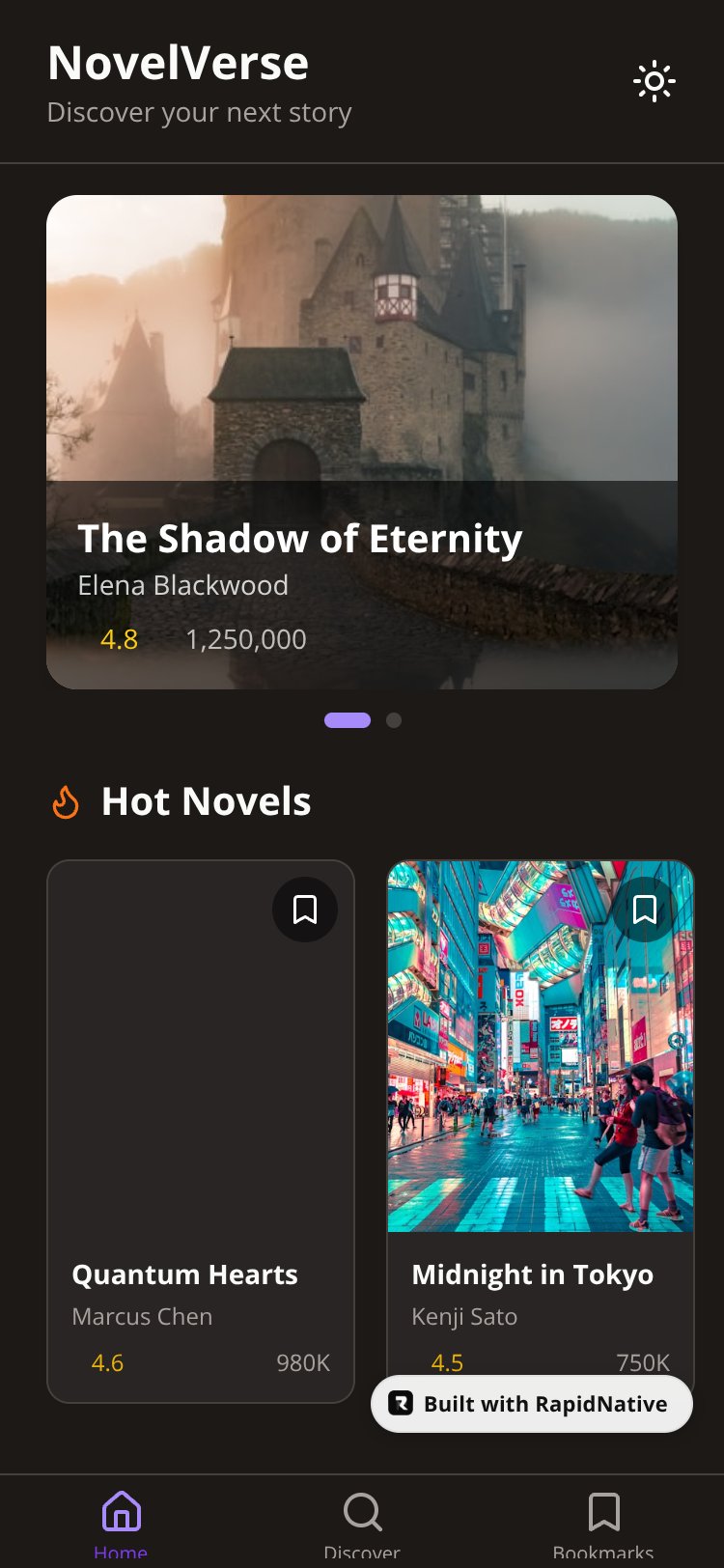 NovelVerse screen 1
