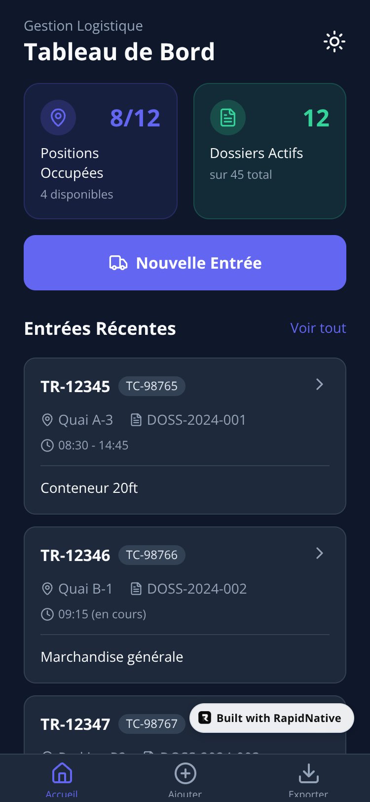 TableApp screen 1