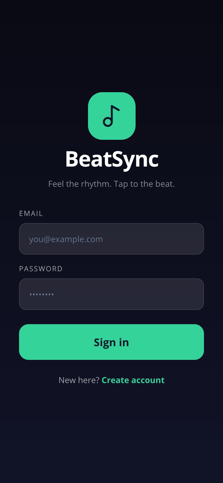 BeatSync screen 1