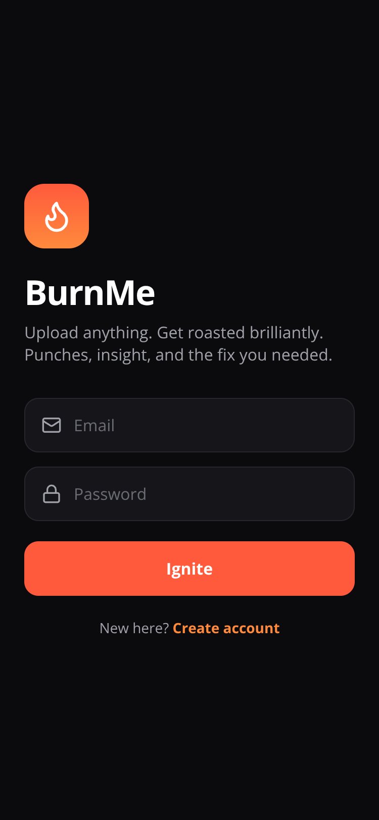 BurnMe screen 1