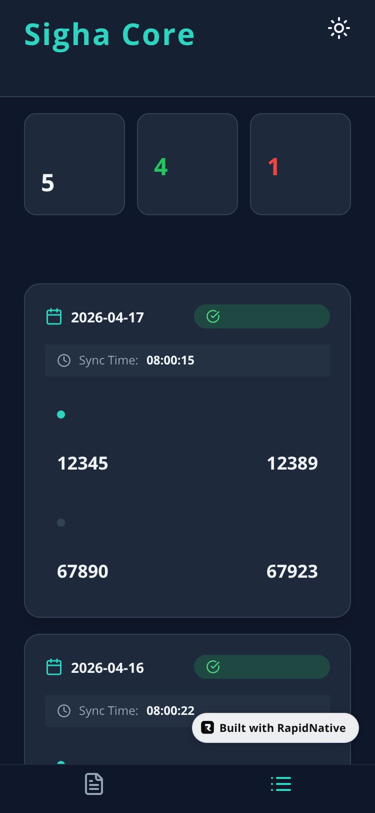 Sigha Core screen 1