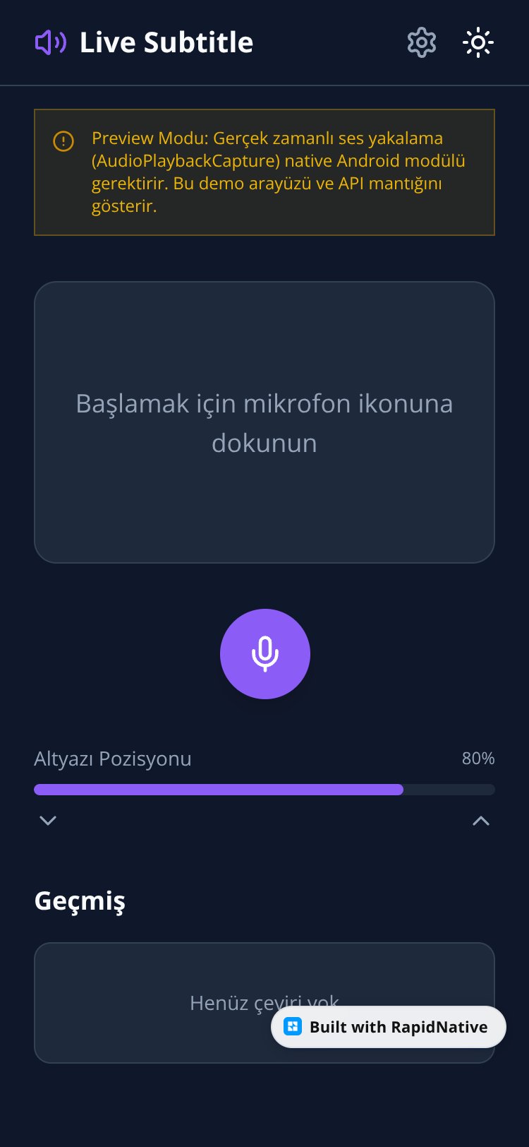 Live Subtitle Translator screen 1