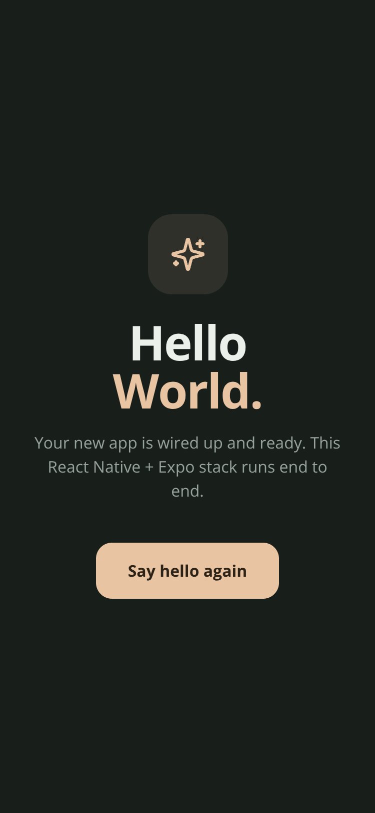Hello World screen 1