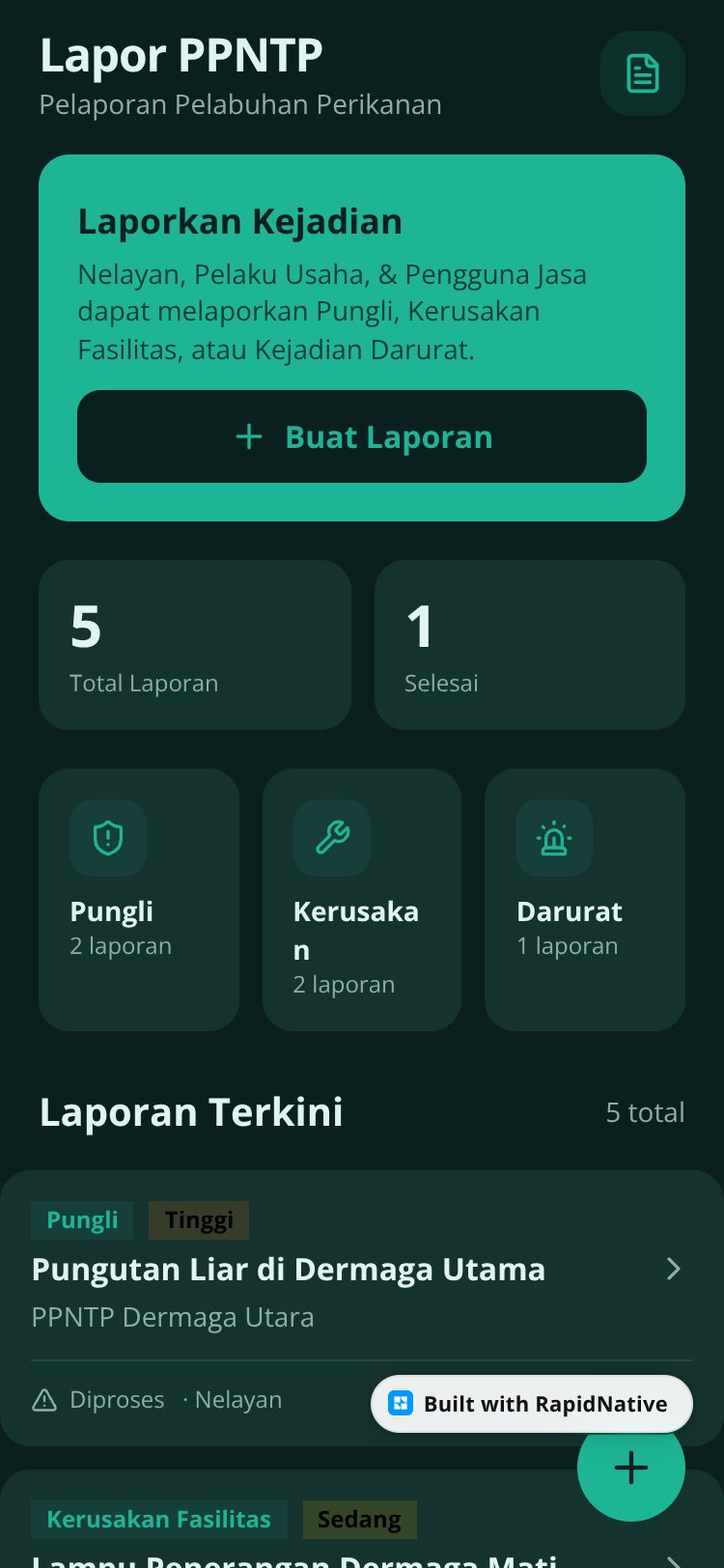Lapor PPNTP screen 3