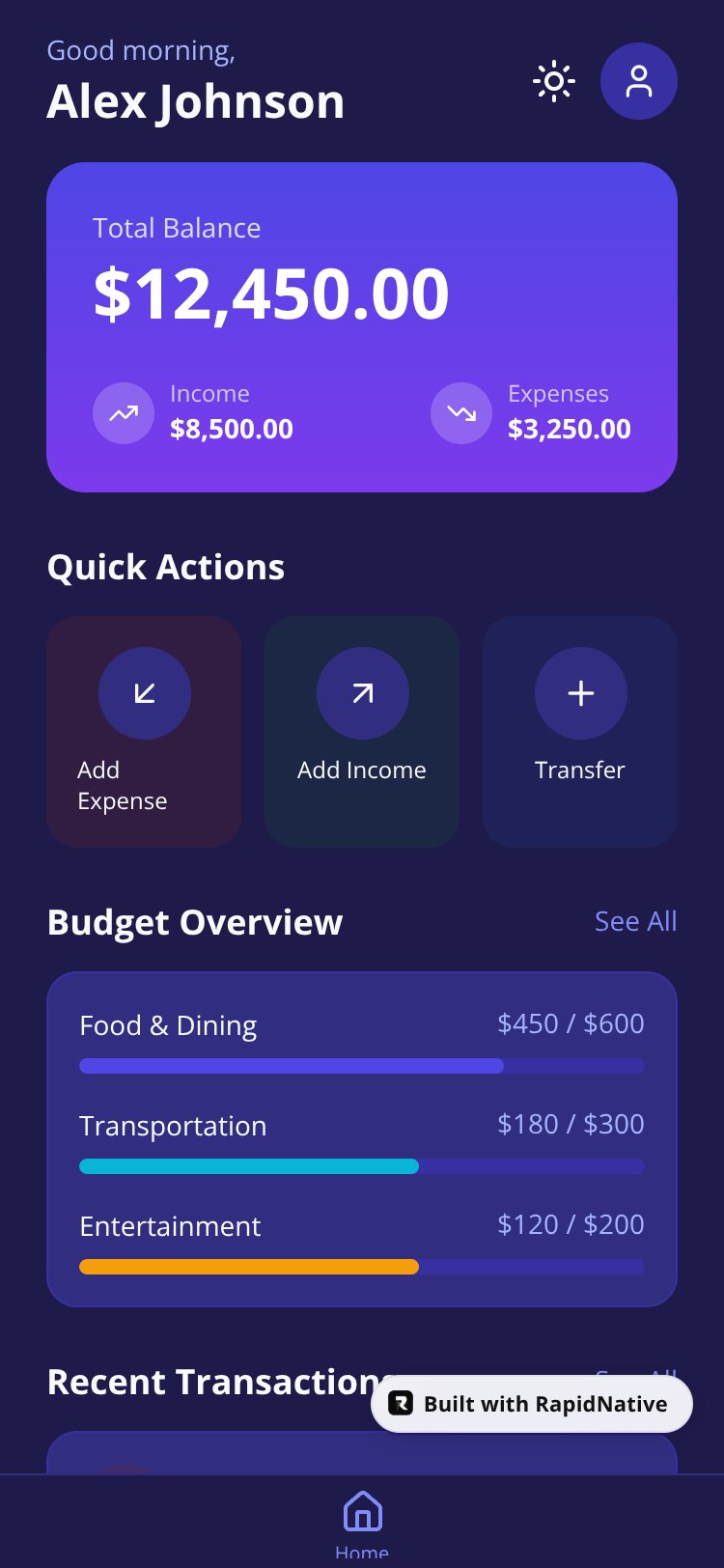 BudgetWise screen 1