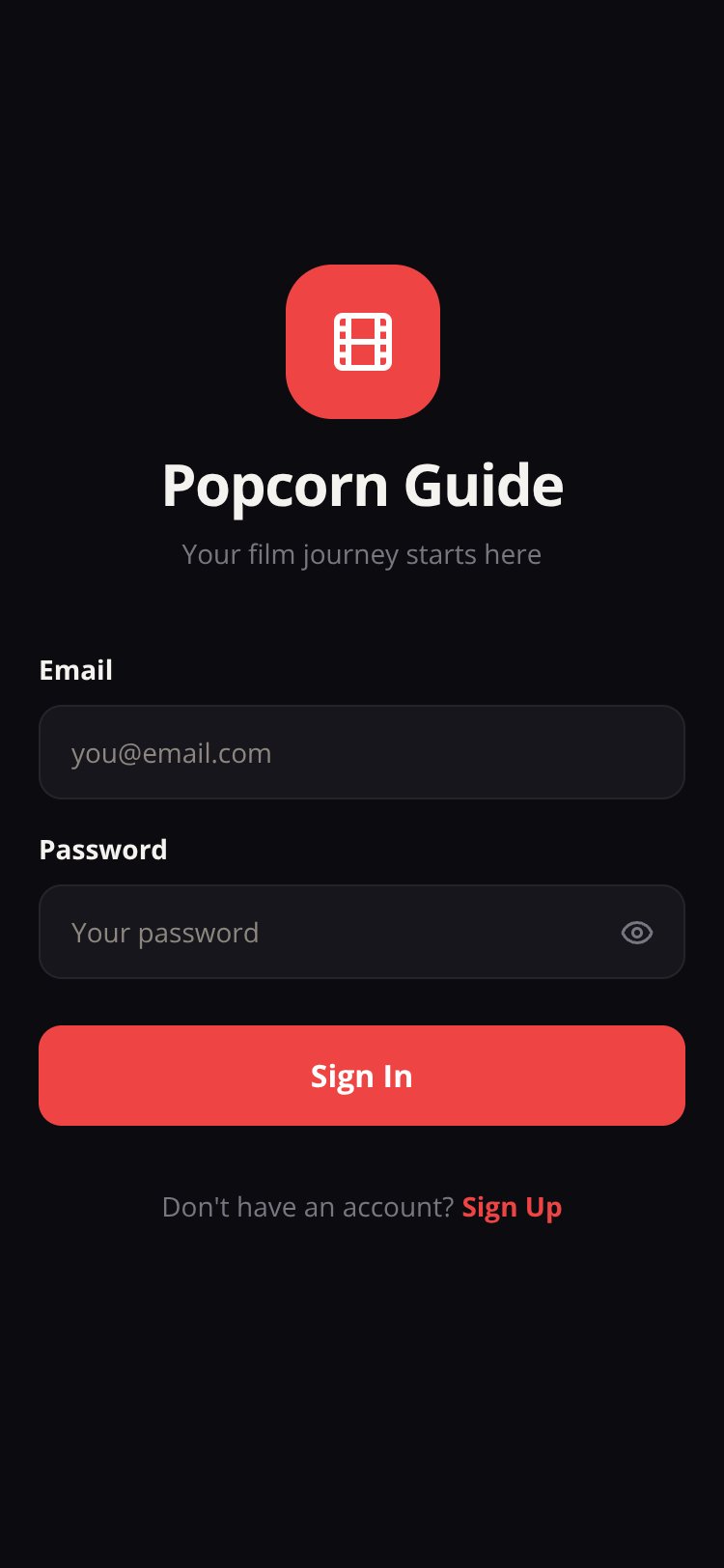 Popcorn Guide screen 1