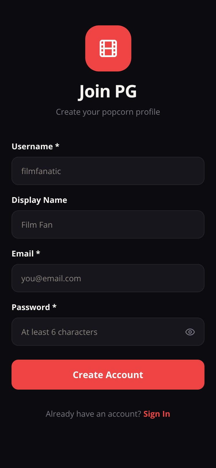 Popcorn Guide screen 2