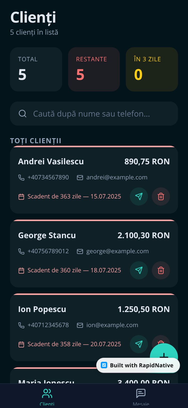SMS Clienti screen 2