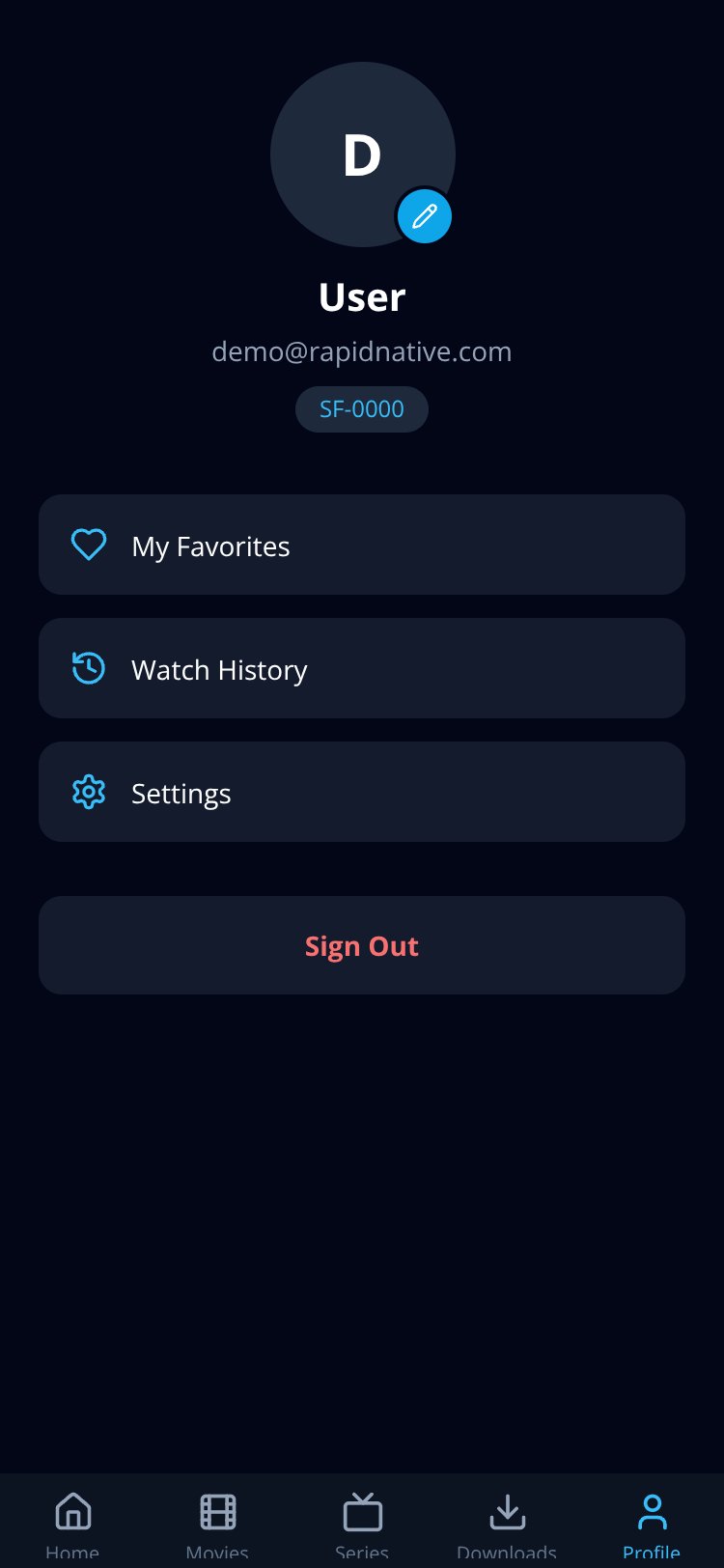 RapidNative App screen 4
