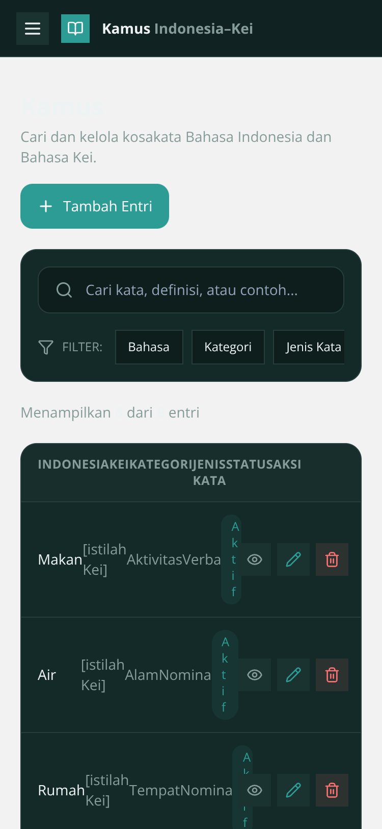 Kamus Indonesia–Kei screen 3
