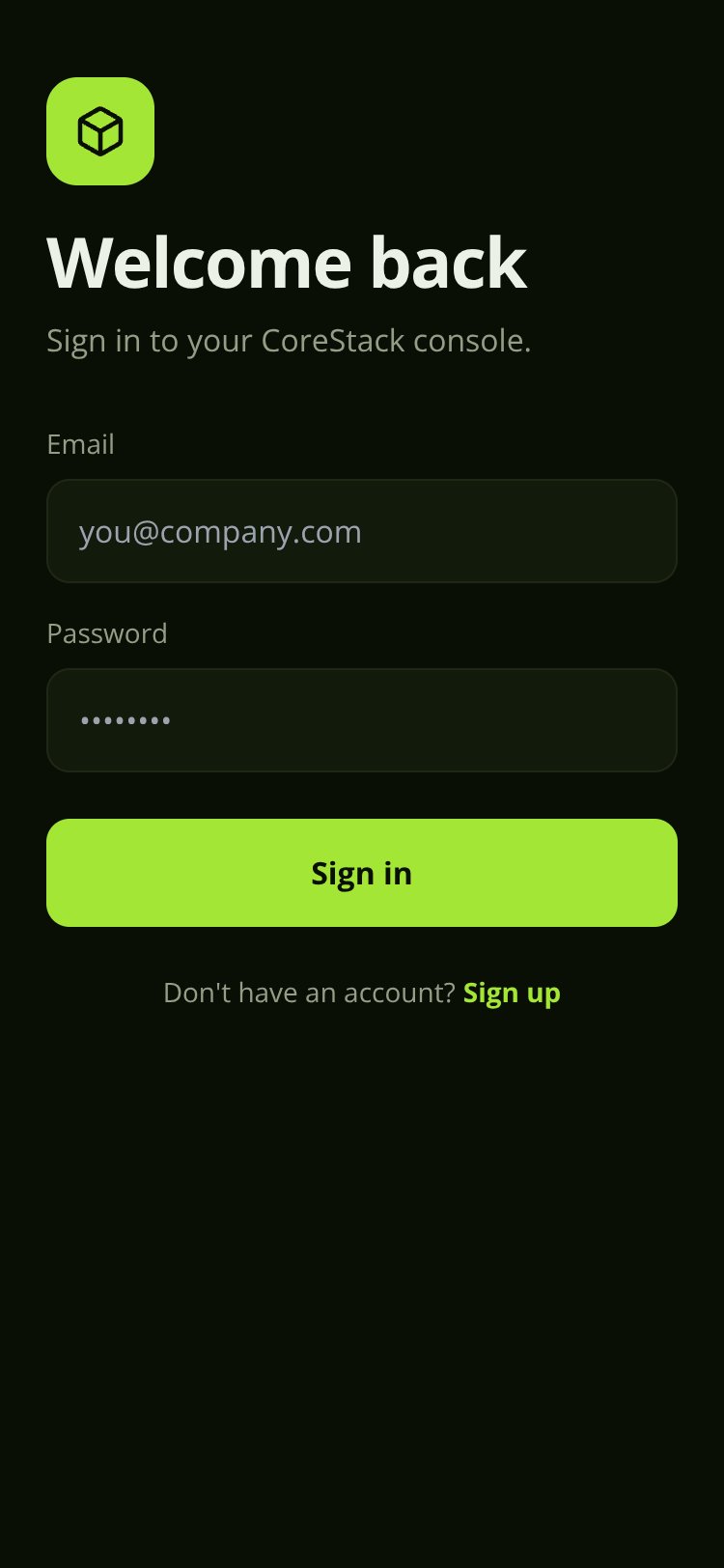 CoreStack screen 1