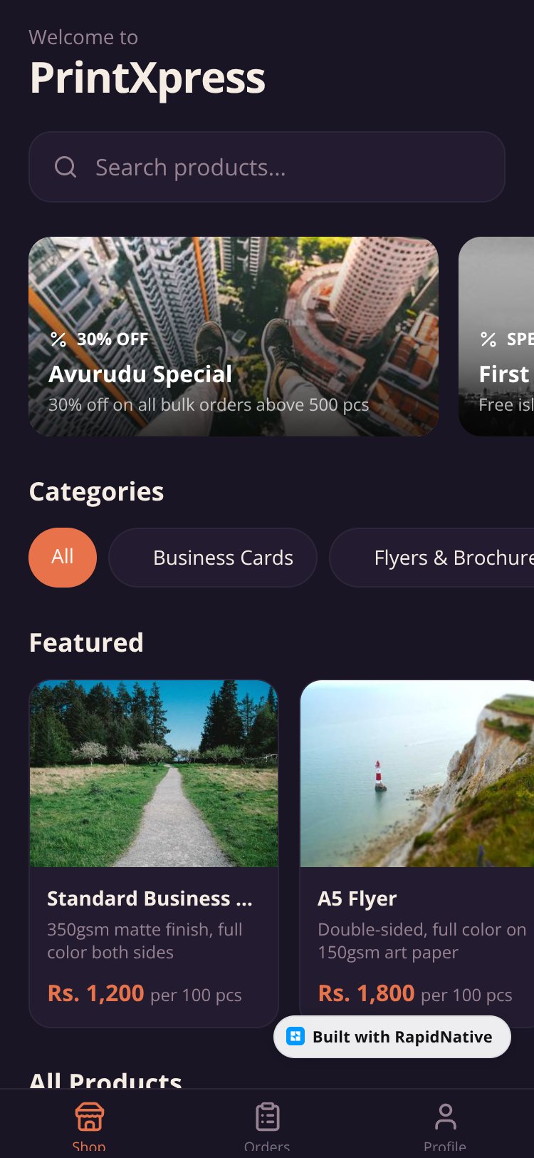 PrintXpress screen 1