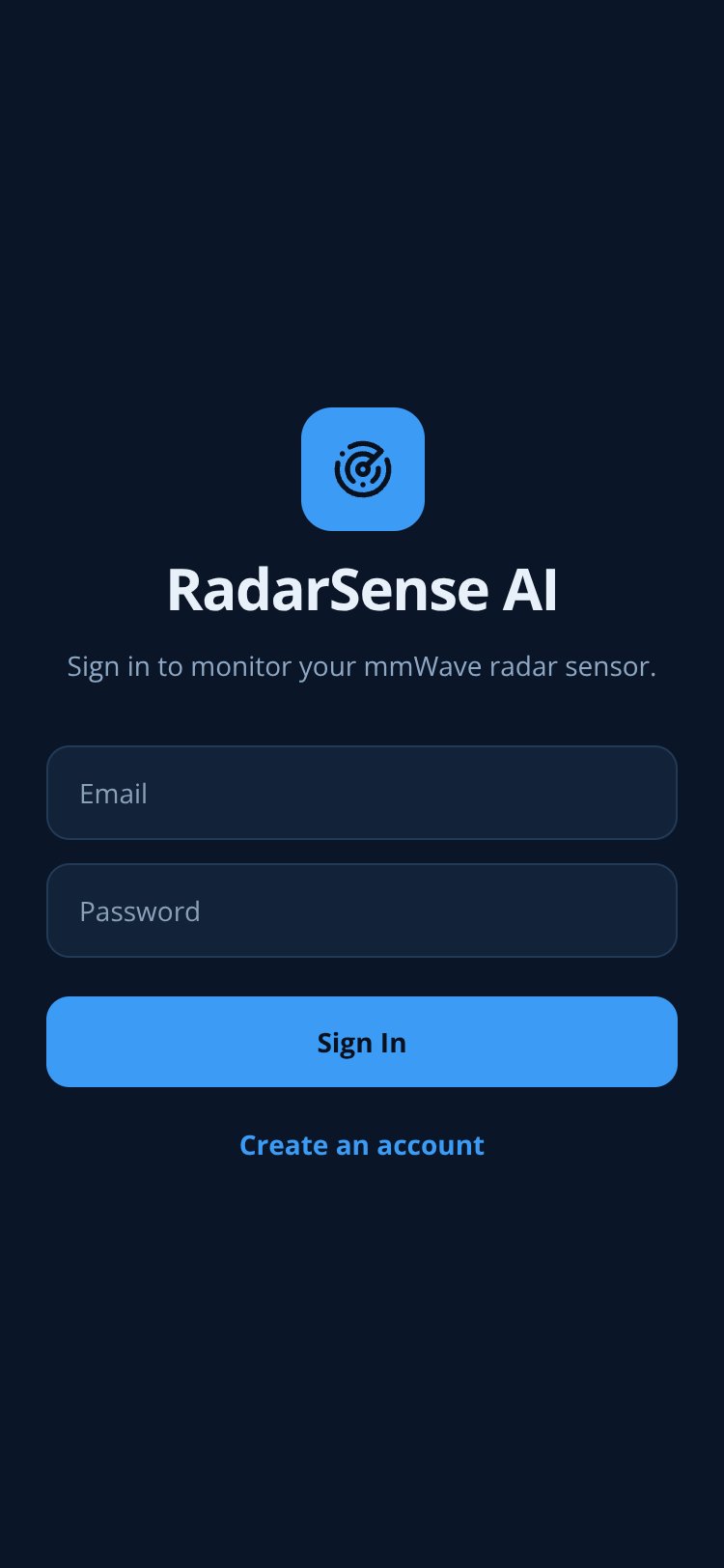 RadarSense AI screen 1