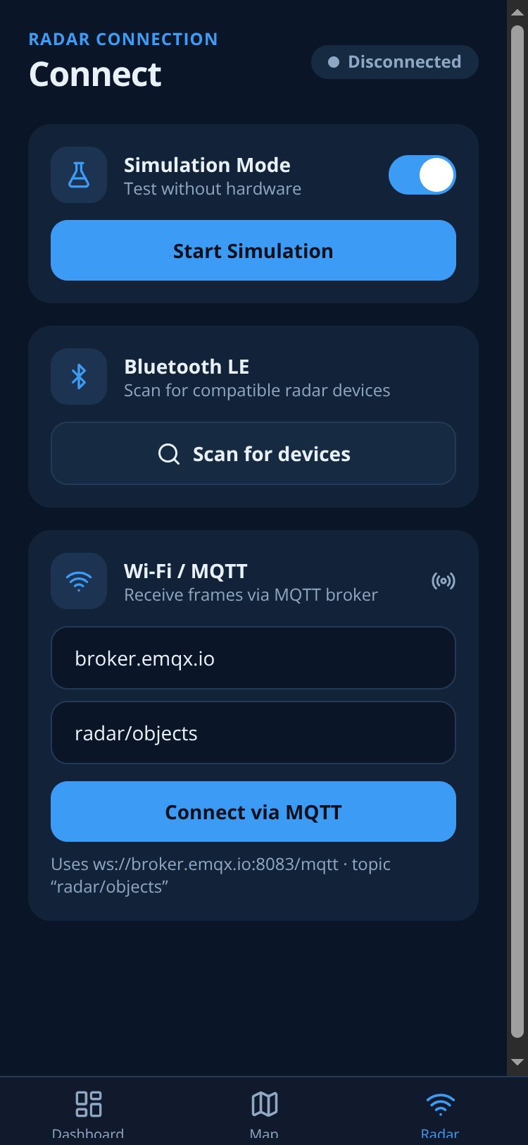 RadarSense AI screen 3