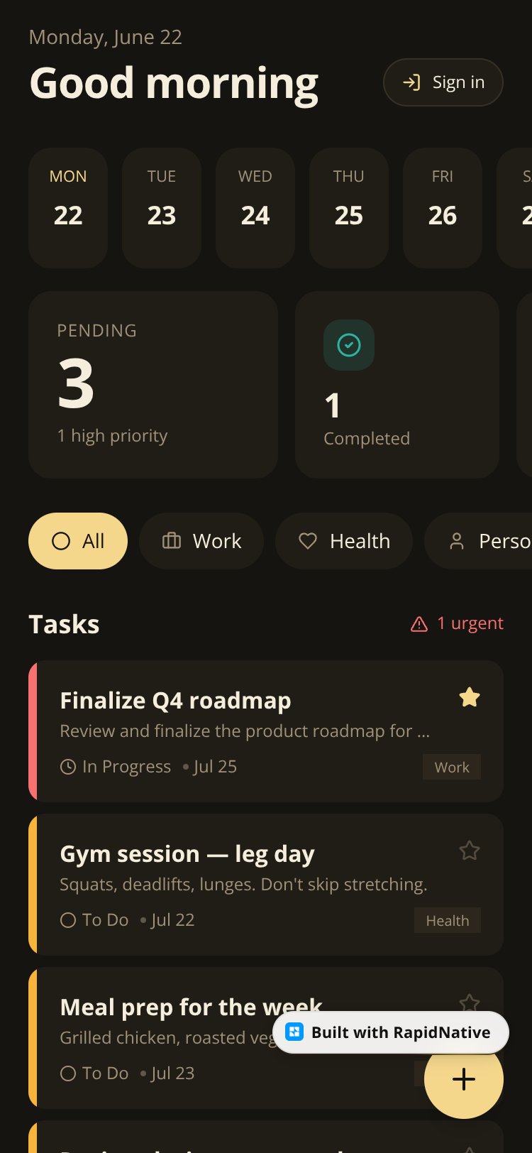 Flow screen 1