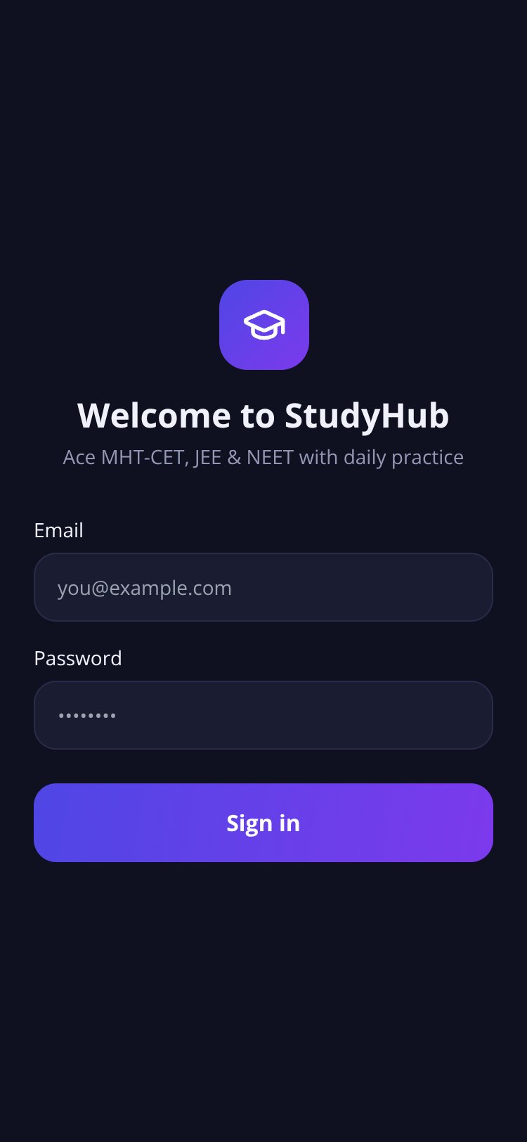 StudyHub screen 1