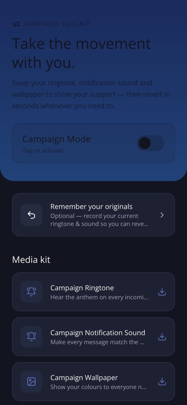 Campaign Sound screen 1