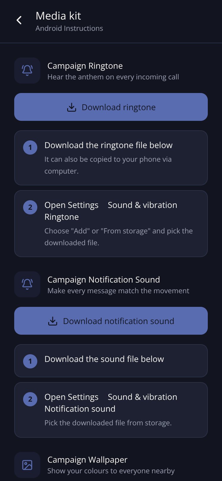 Campaign Sound screen 2
