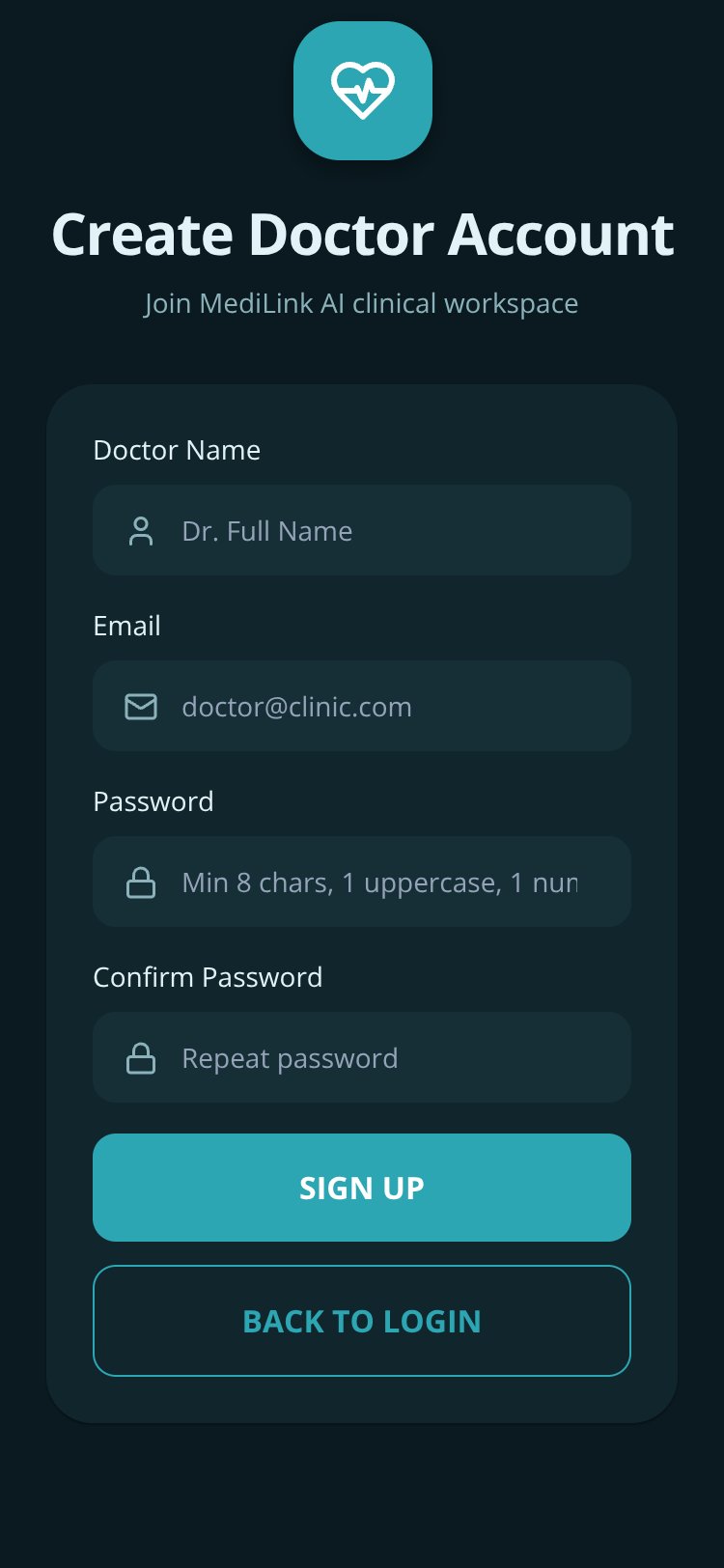 MediLink AI screen 2