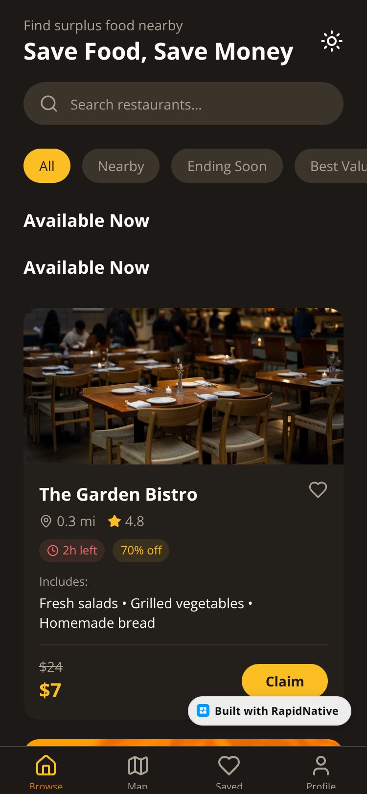 SurplusFood screen 2