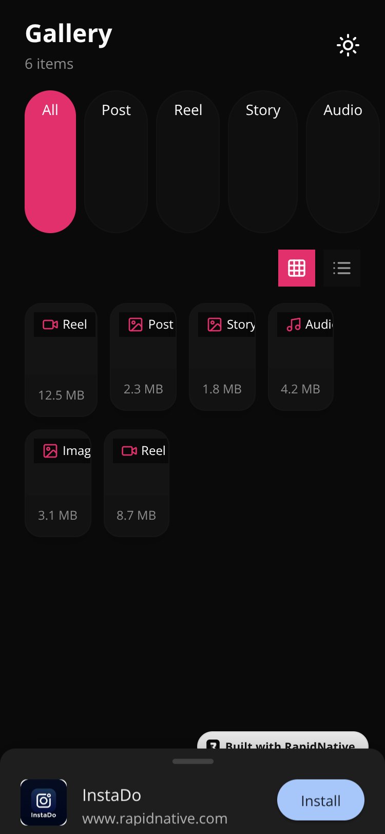 InstaDo screen 1