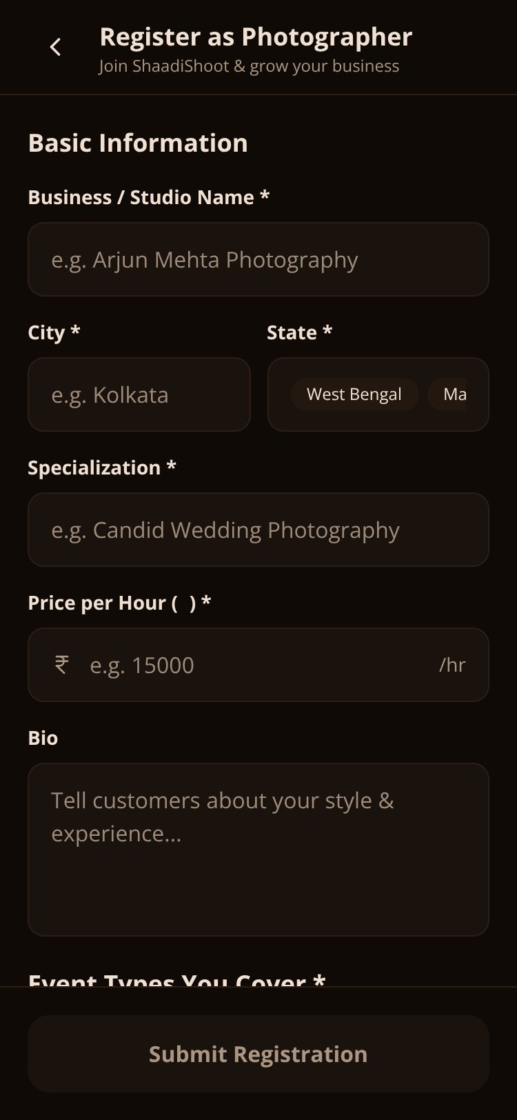 ShaadiShoot screen 3