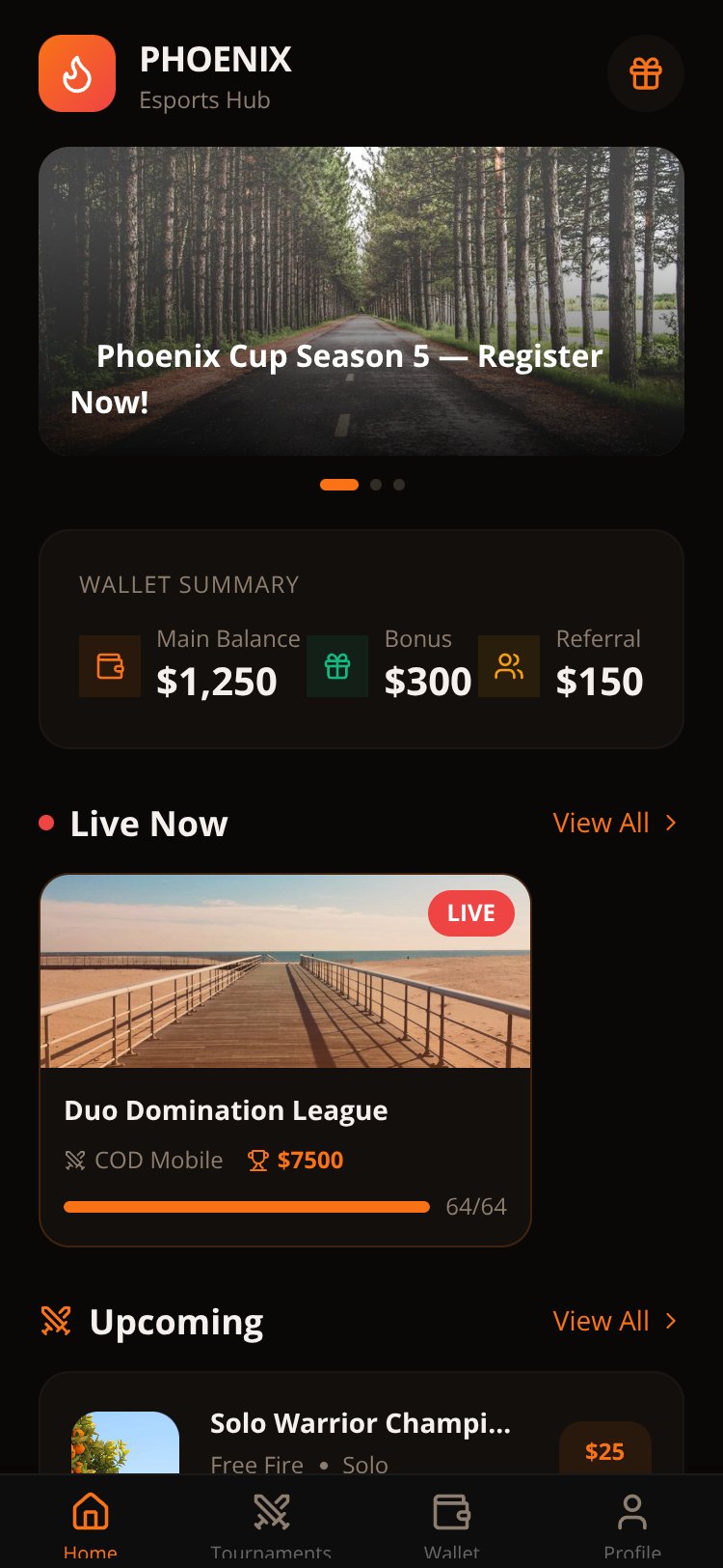 Phoenix Esports Hub screen 3