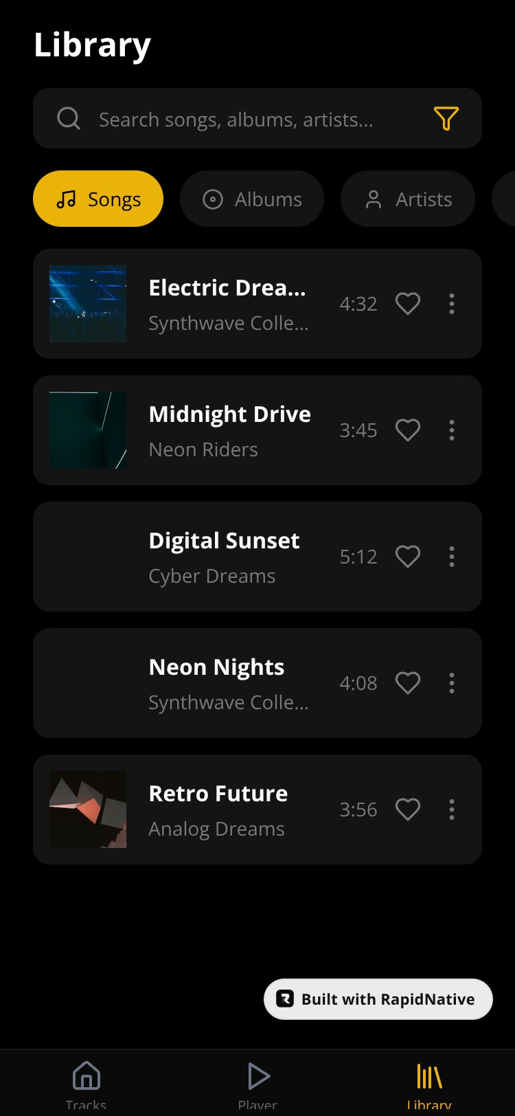PowerAmp Clone screen 2