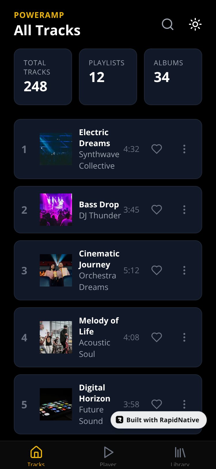 PowerAmp Clone screen 3